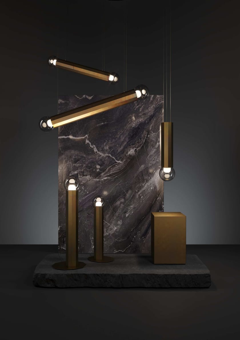 PRISMA DOUBLE by BROKIS - Lampada a sospensione a LED in vetro soffiato e metallo - 18