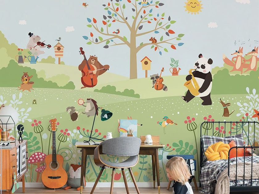 Kids Wallpaper Designs Tiny Tots 2 Collection Turquoise/Hot Pink
