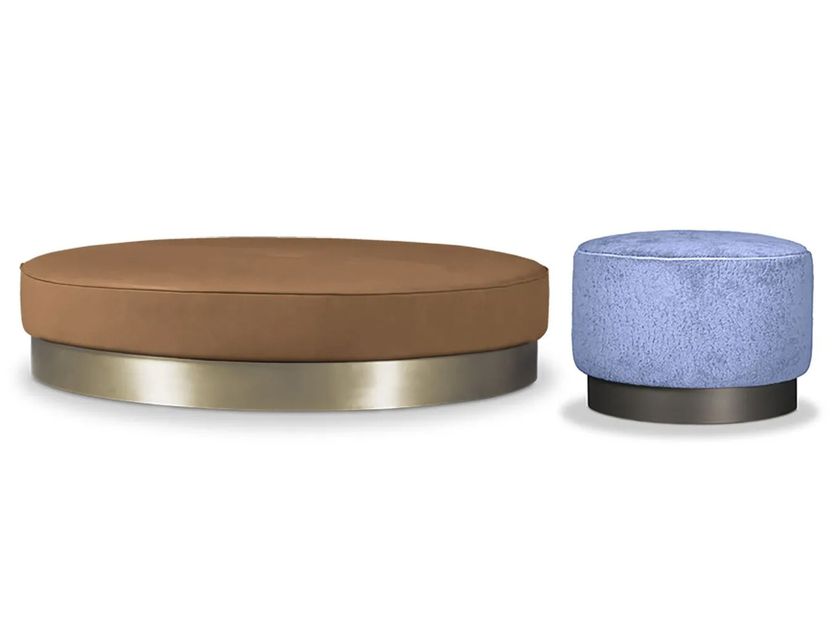 Pouf rotondo imbottito Berkeleni con vassoio e contenitore SKLUM