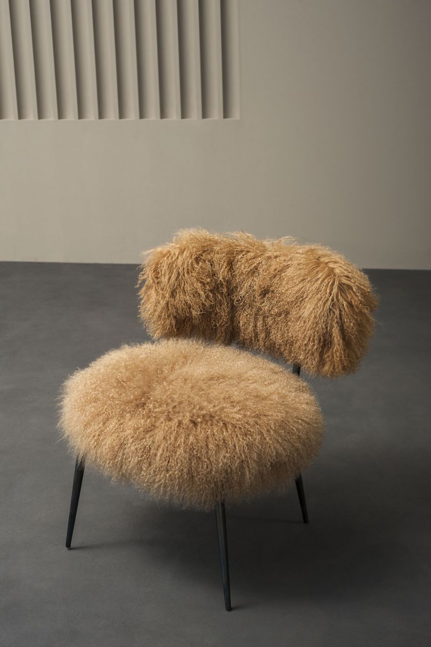 NEPAL Fur easy chair By Baxter | design Paola Navone