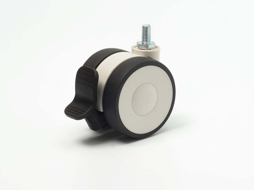 RUOTA DIAMETRO 125X50 IN POLIAMMIDE GRIGIA CON SUPPORTO FISSO - Foto 5