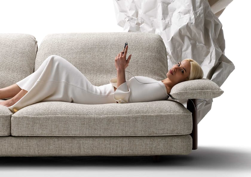 DAVID by BertO - Divano lineare in tessuto - 6