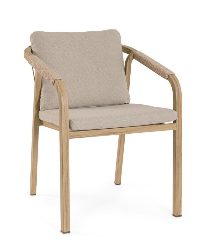 KALIMERA Stackable powder coated aluminium garden chair with