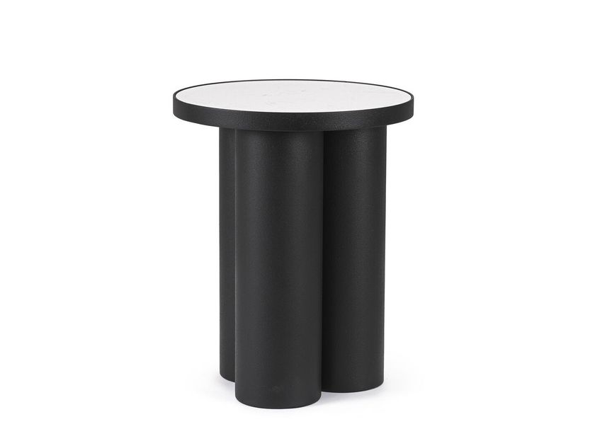RONDEL Round powder coated steel high side table By Bizzotto