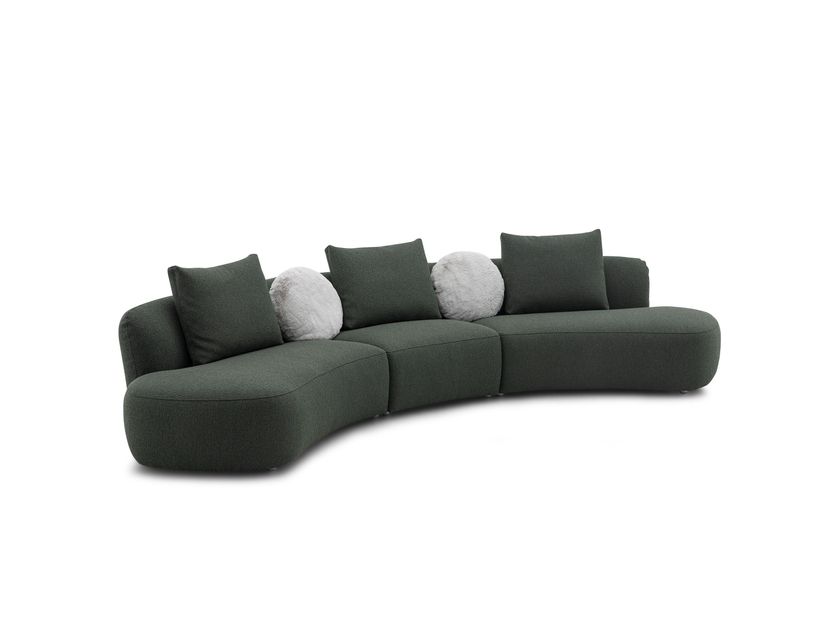 BELLA 4 seater curved modular fabric sofa By CAMPO DE' FIORI