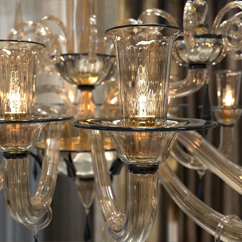 CELLINI Murano glass chandelier By PIUMATI Murano Glass