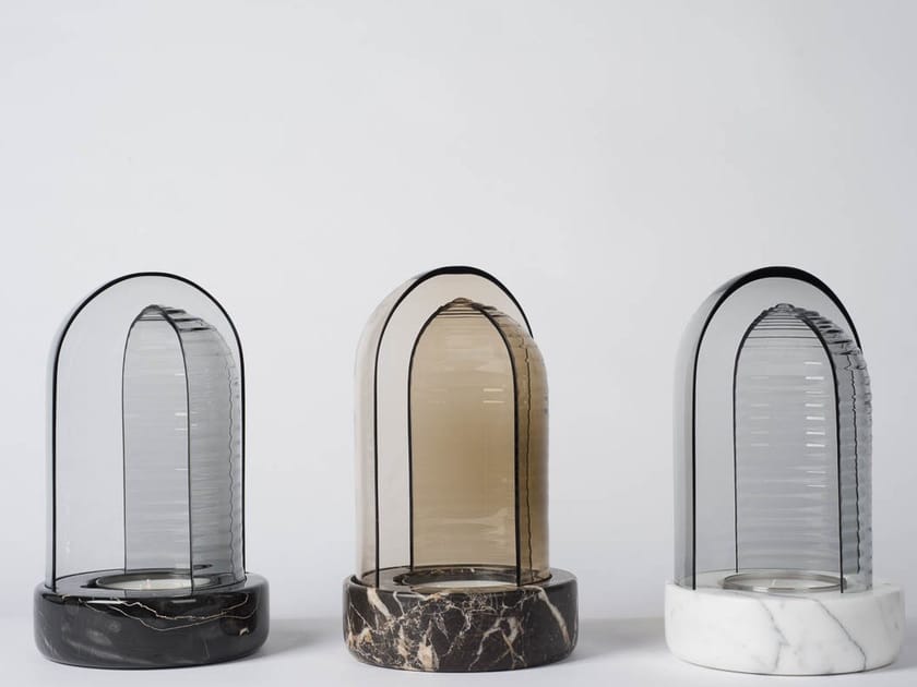 Marble and glass candle holder CHAMAELEON By Ooumm