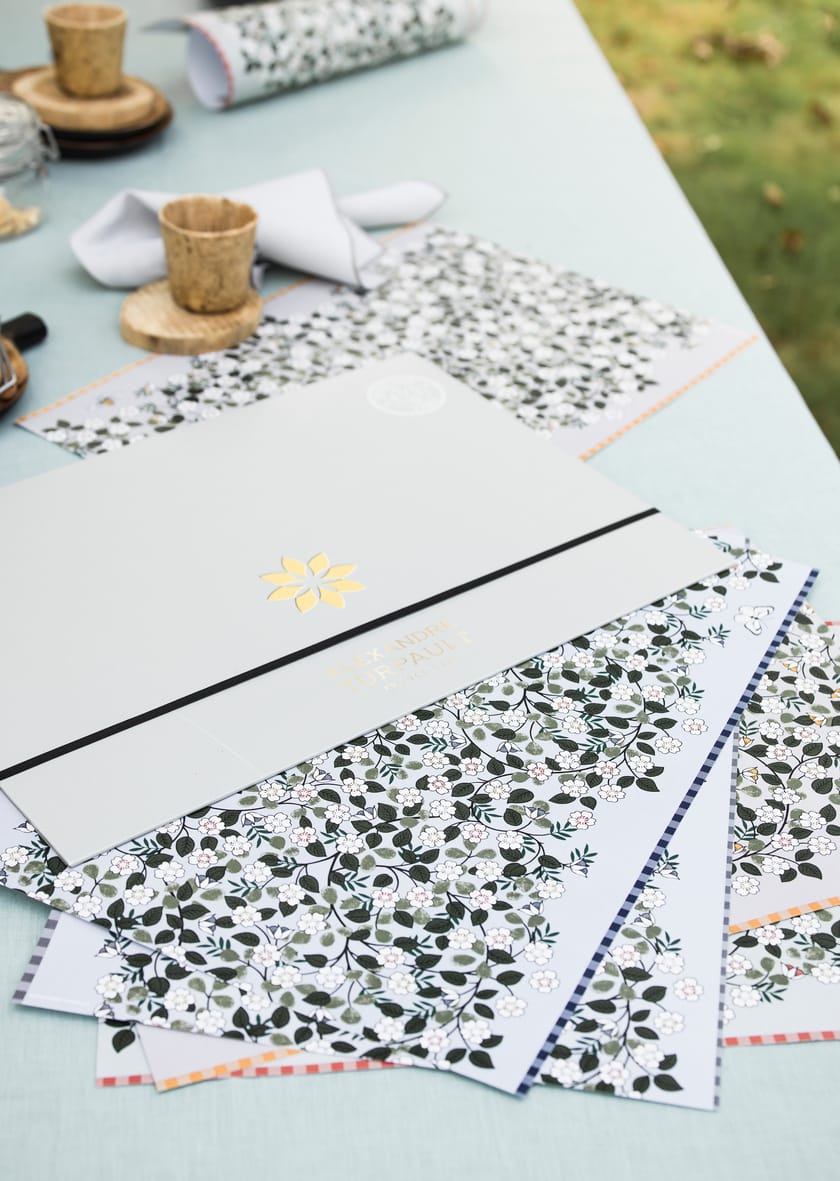 Rectangular Recycled paper placemat CHEMIN VERT By Alexandre Turpault