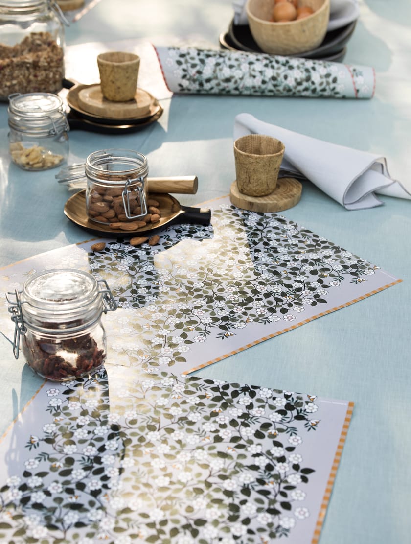 Rectangular Recycled paper placemat CHEMIN VERT By Alexandre Turpault