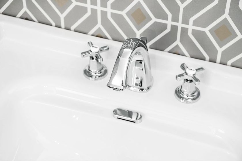 CHOPIN WHITE 3 hole countertop washbasin tap By Gentry Home