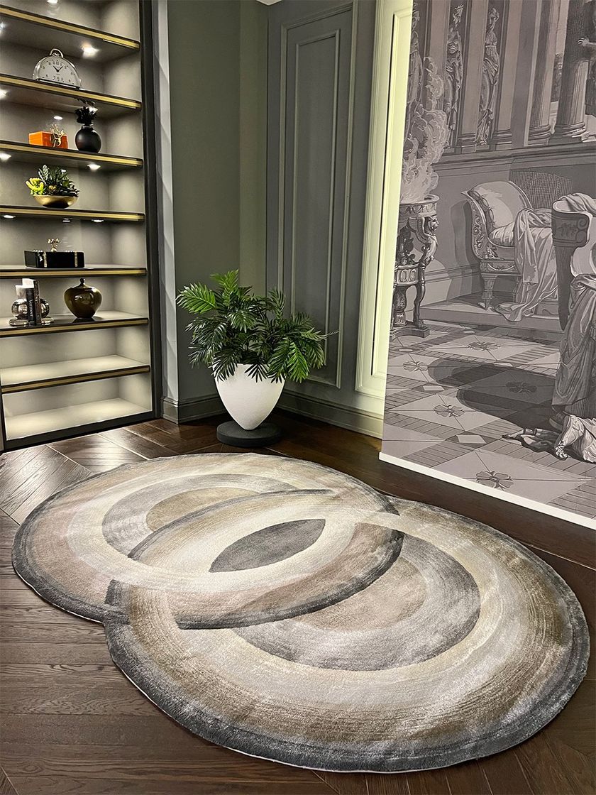 CIRCLE | Rug with geometric shapes Custom viscose rug with geometric ...
