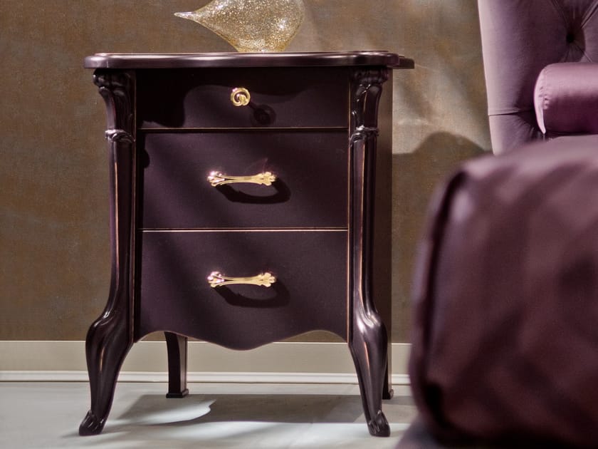 CITY Wooden bedside table with drawers By CASA +39