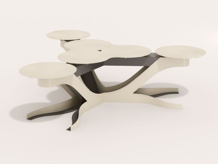GEMMA Modular powder coated steel bench on beam By CITYSì