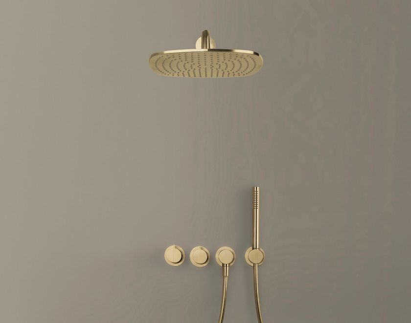 PB SET22THERM 5 hole shower mixer with overhead shower with hand shower ...