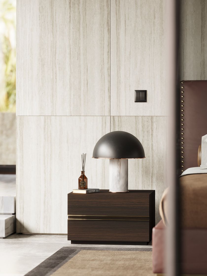Lars Bedside Table Cashmere and Oak main image 1