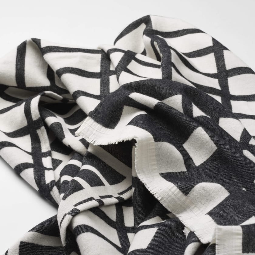 CONTEMPORARY Cotton lap robe with graphic pattern By Kristina Dam Studio