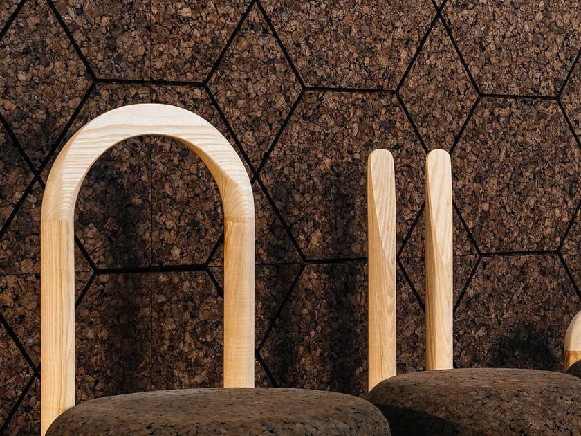 Cork wall tiles CORKHEXGRID By GENCORK