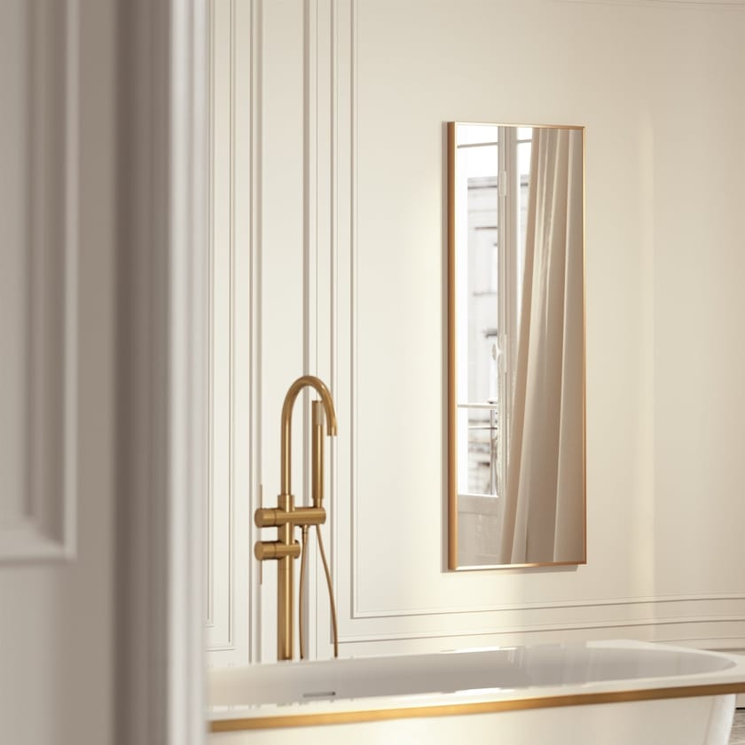 Specchio Da Terra NASSYOU 192x85 Cm - Cornice Oro Alluminio Per Camera E Bagno - Foto 8