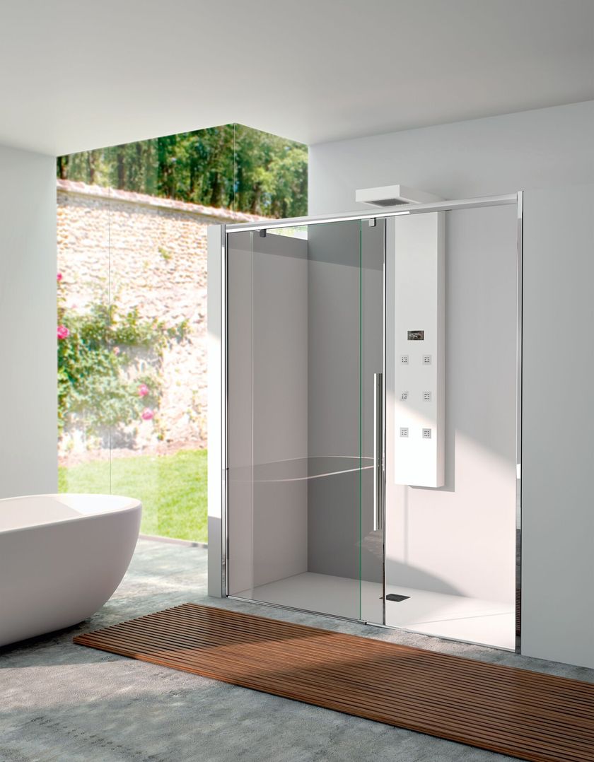 ROSA N.FS Box doccia a nicchia in alluminio e vetro con porta ...