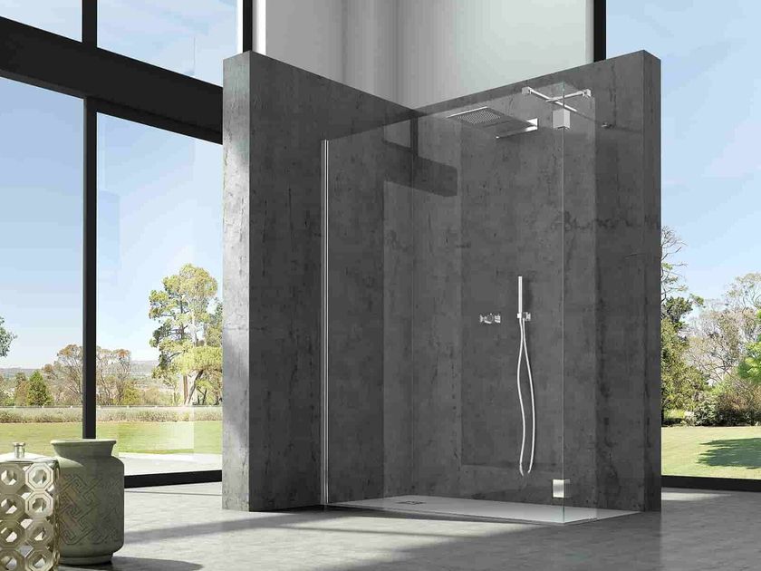 SABRINA W.D.+L Glass and steel Walk in shower By CSA Box Doccia