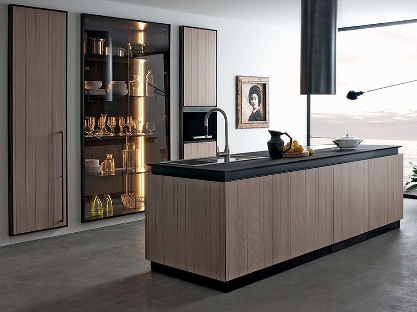 CUBIC Wooden kitchen with peninsula By Shake