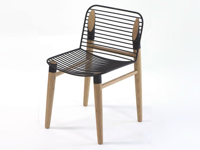 Steel and wood chair CUTTING EDGE CHAIR By Specimen Editions