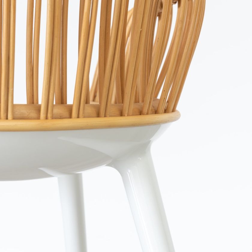 CYBORG CLUB Woven wicker chair with armrests By Magis