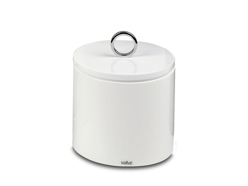 CYLINDRIC COUNTERTOP | Resin bathroom waste bin By Vallvé