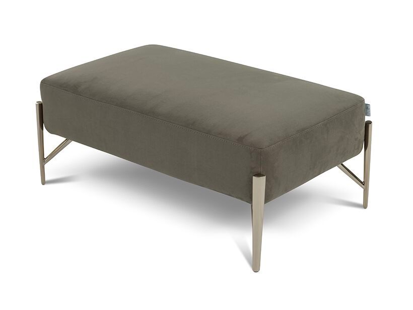 Panca Imbottita Fondoletto 118x45x42 Cm In Tessuto Vellutato Grigio - 4