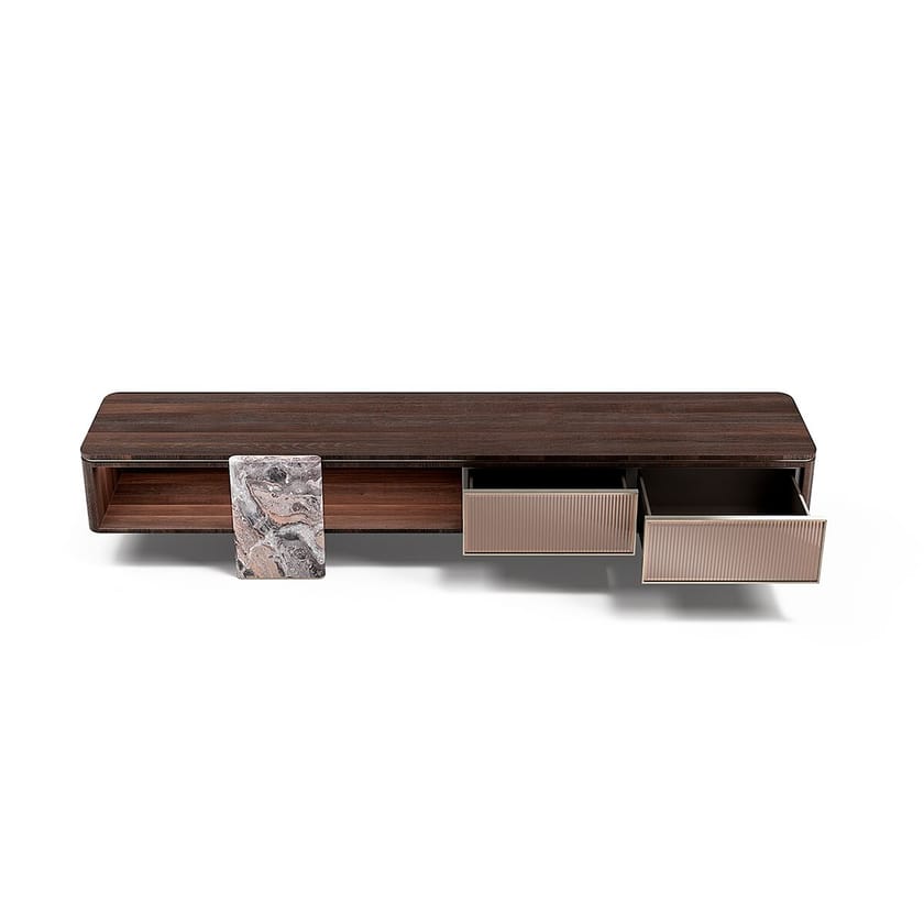 AURELIA by Capital Collection - Mobile TV basso in legno e vetro con cassetti - 12