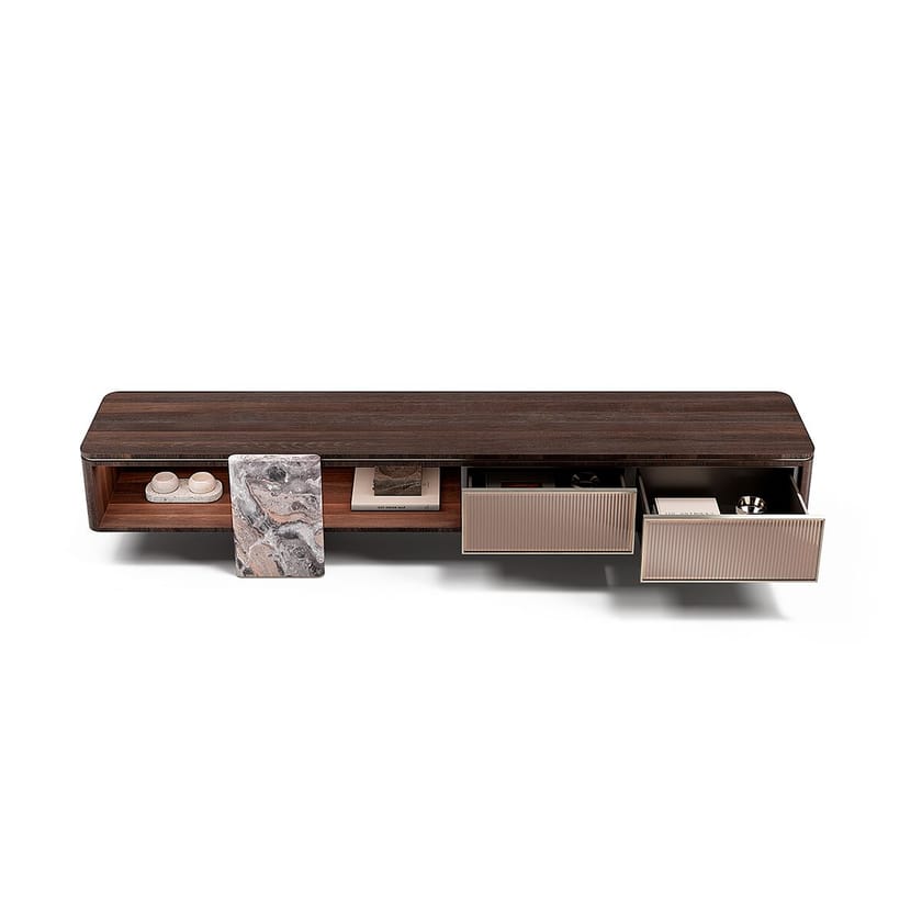 AURELIA by Capital Collection - Mobile TV basso in legno e vetro con cassetti - 11