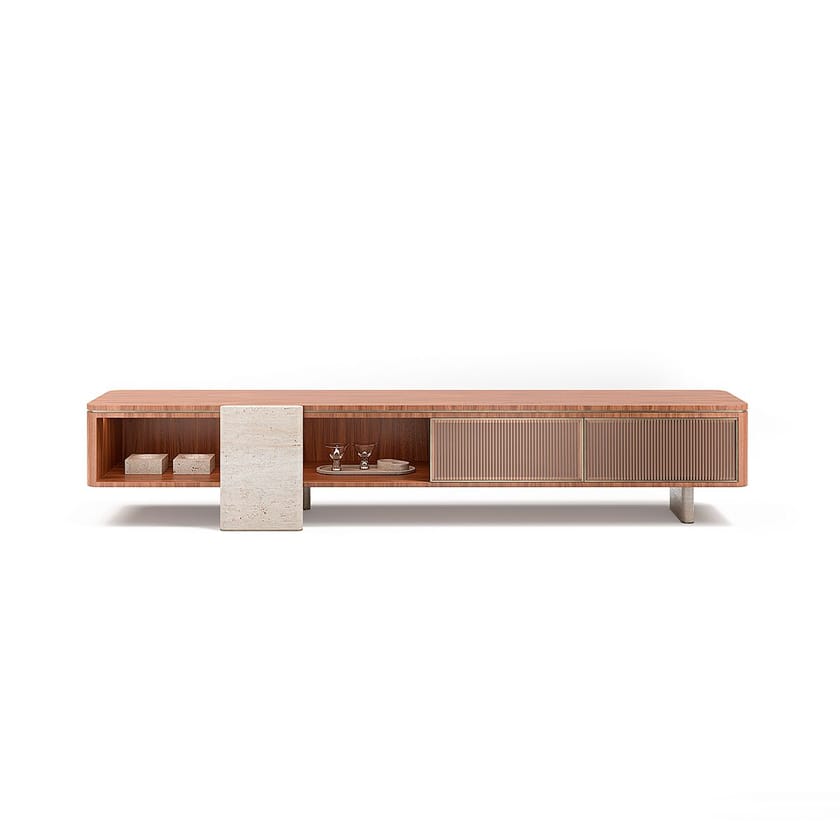 AURELIA by Capital Collection - Mobile TV basso in legno e vetro con cassetti - 16