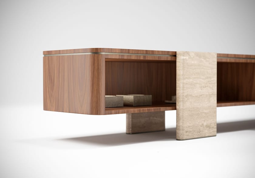 AURELIA by Capital Collection - Mobile TV basso in legno e vetro con cassetti - 24