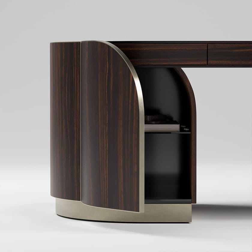 DUNA PLUS by Capital Collection - Scrivania in pelle con cassetti - 7