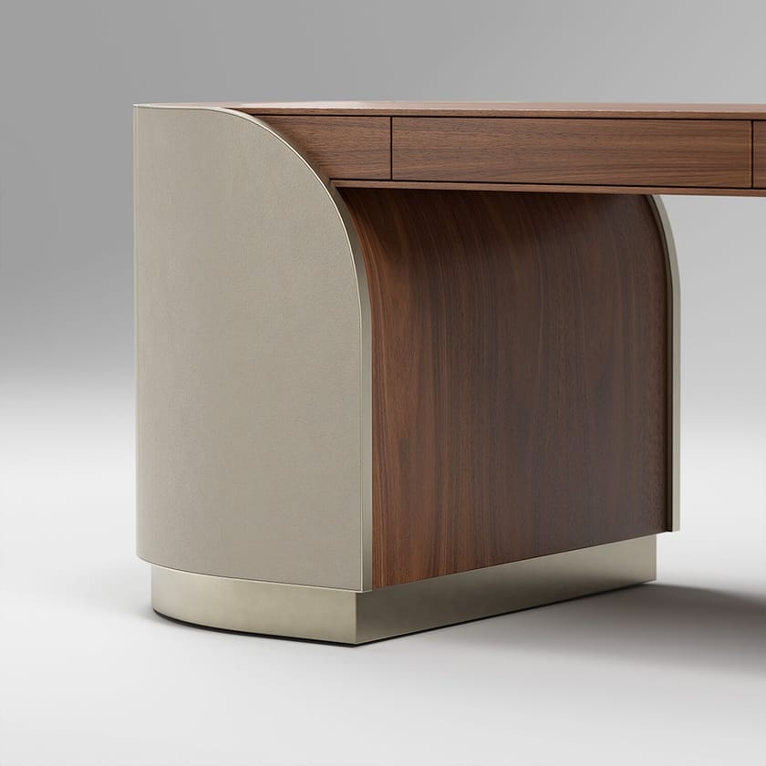 DUNA PLUS by Capital Collection - Scrivania in pelle con cassetti - 8