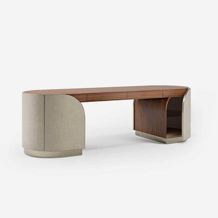 DUNA PLUS by Capital Collection - Scrivania in pelle con cassetti - 9