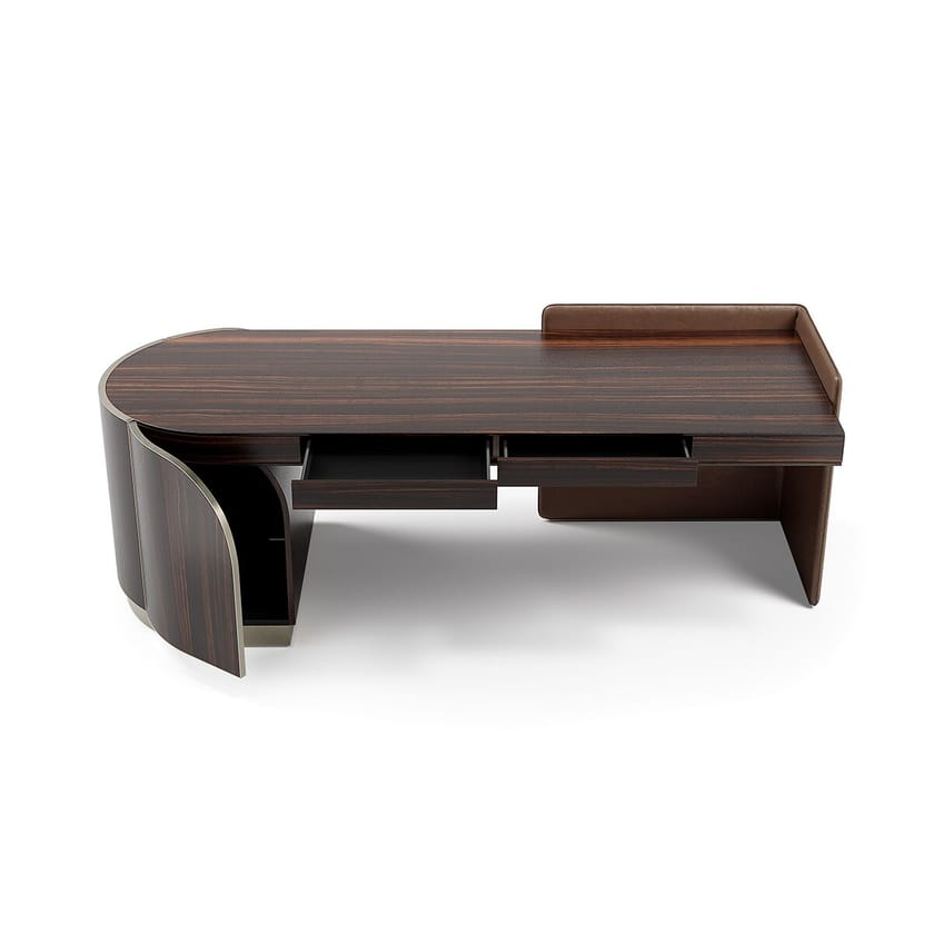 DUNA by Capital Collection - Scrivania in pelle con cassetti - 11