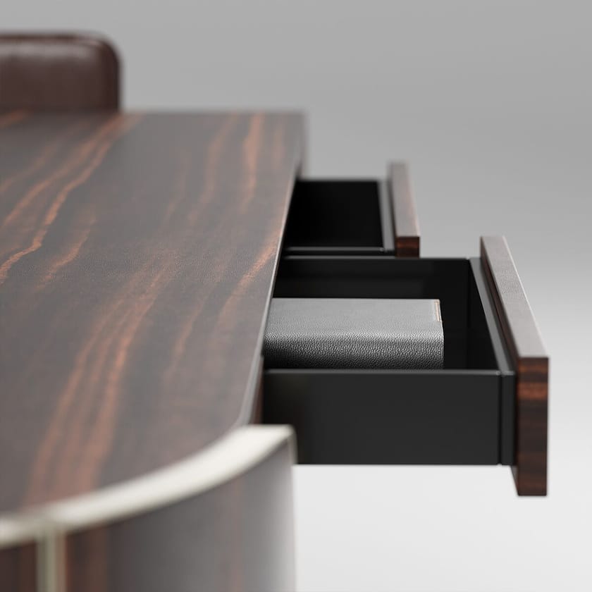 DUNA by Capital Collection - Scrivania in pelle con cassetti - 5