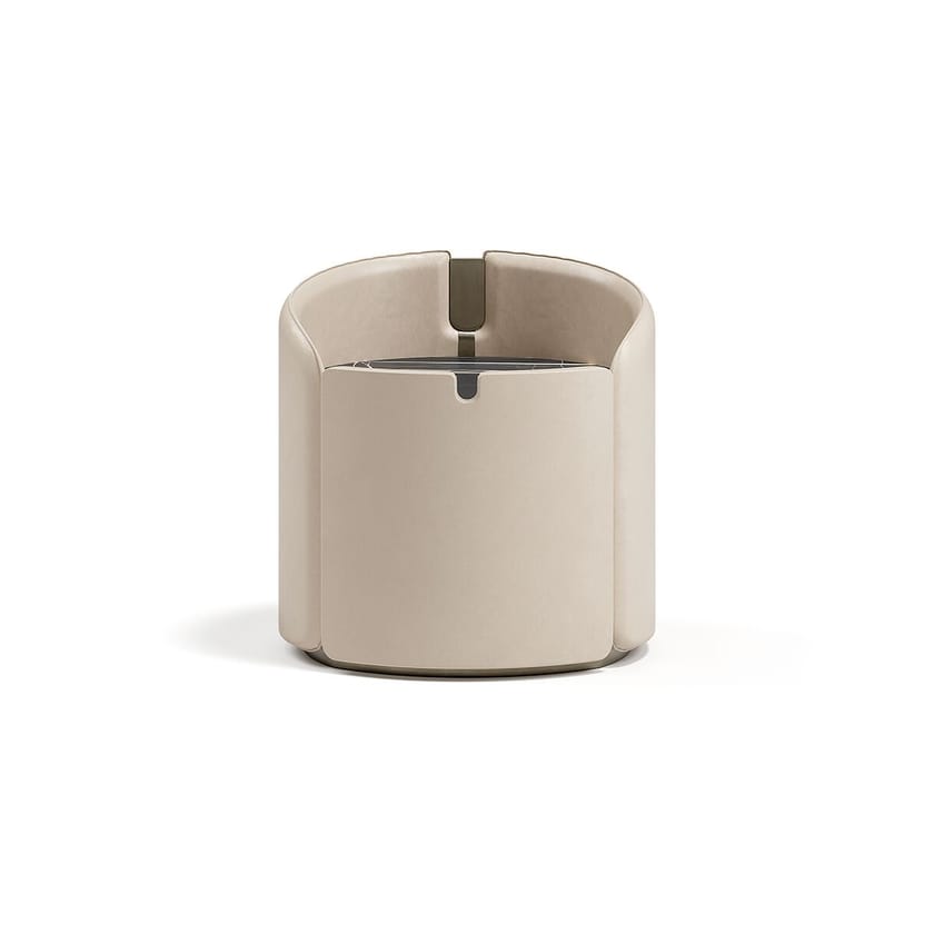 SUITE by Capital Collection - Comodino rotondo rivestito in pelle - 5