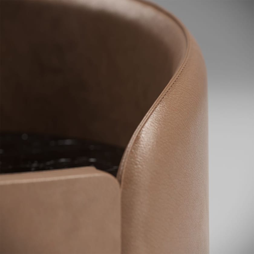 SUITE by Capital Collection - Comodino rotondo rivestito in pelle - 9