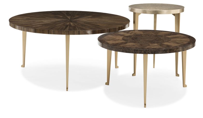 HONEY BUNCH Round wooden high side table By Caracole