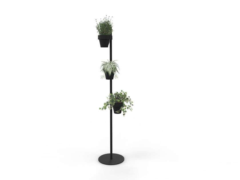 Free-standing powder coated steel plant pot SLIDE by Cascando