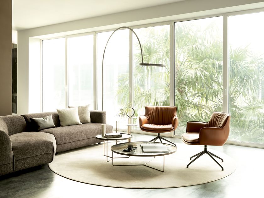 【展示品】イタリア グリッリ「Rondo」総本革エグゼクティブチェア 約60万～ RHONDA LOUNGE Easy chair By Cattelan Italia