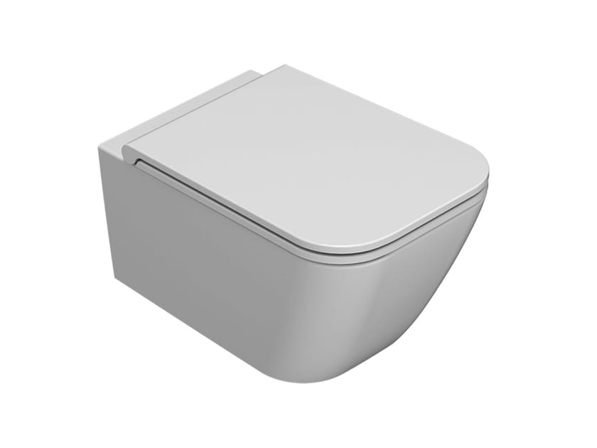 STONE Rimless wallhung ceramic toilet By Ceramica Globo