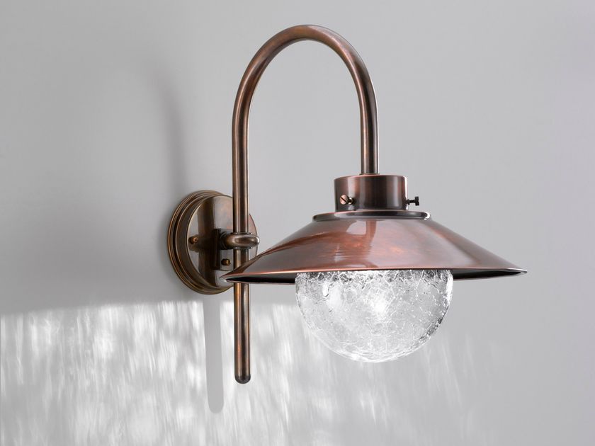 Rara originale lampada navale da transatlantico in rame e