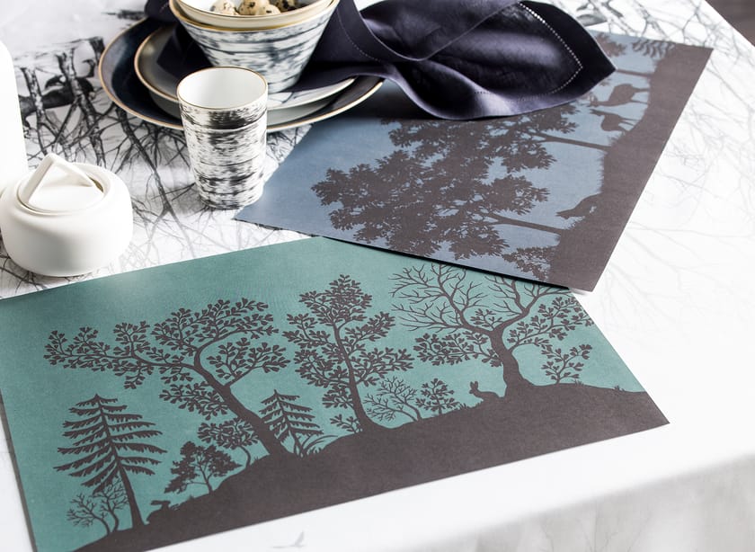 Rectangular Recycled paper placemat DANS LES BOIS By Alexandre Turpault