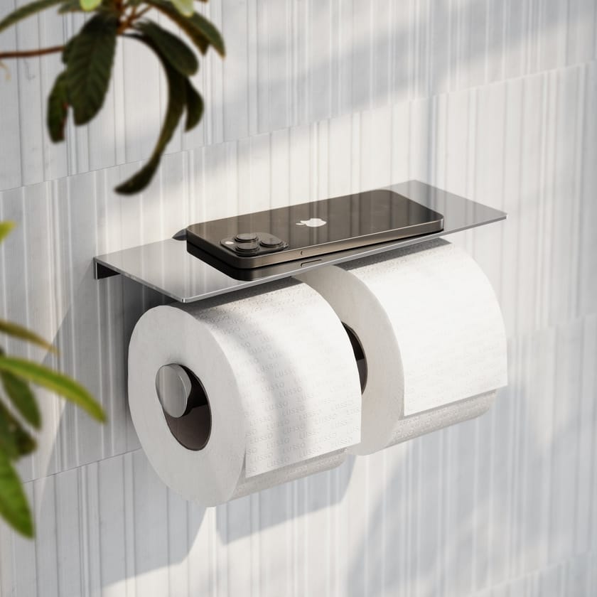 DEKA Double toilet roll holder Double stainless steel toilet roll