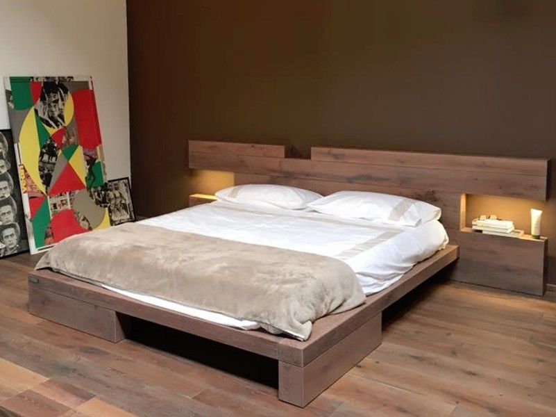 Letto Matrimoniale In Legno Massello Con Contenitore