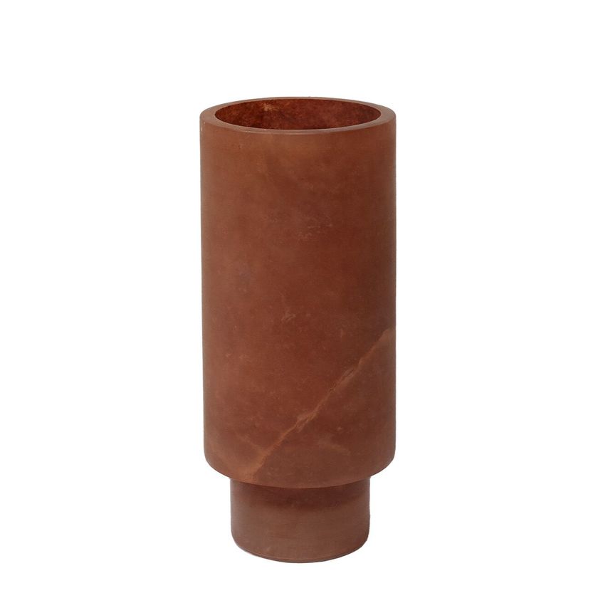 Bougeoir en albâtre Beige L arrondi