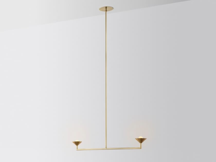 LED direct-indirect light brass pendant lamp DOUBLE DROP By Volker Haug ...